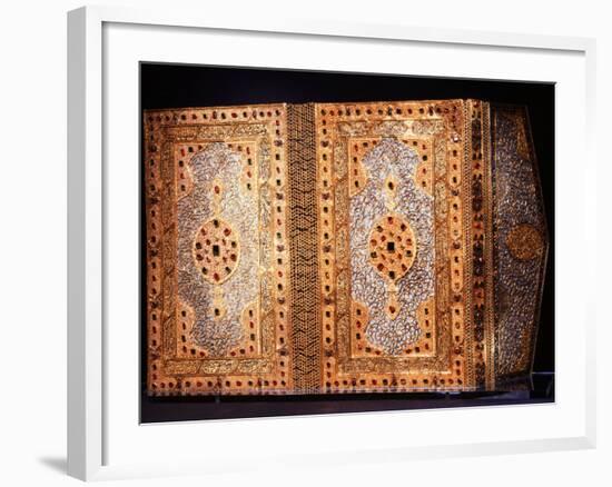 Koran Cover Belonging to Sultan Murad III, Gold with Rubies, Emeralds and Diamonds, 1588-null-Framed Photographic Print