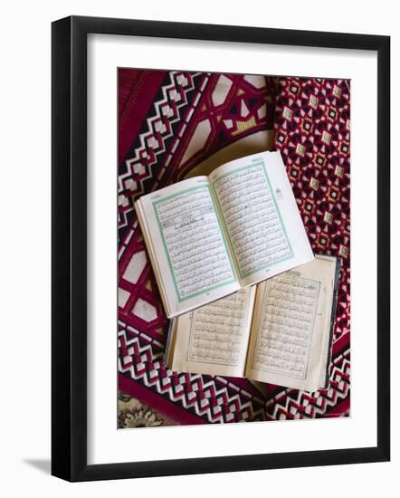 Koran in the Al Minitrib Fort Mosque, Sharqiya Region, Oman-Walter Bibikow-Framed Photographic Print