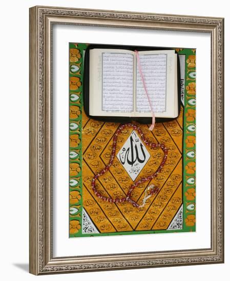 Koran, Rosary and Allah Calligraphy, Paris, France, Europe-Godong-Framed Photographic Print