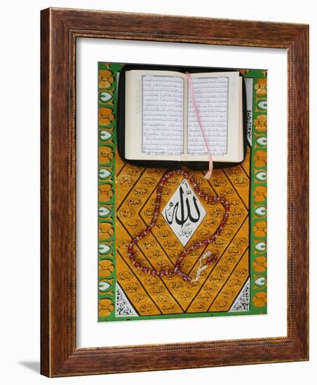 Koran, Rosary and Allah Calligraphy, Paris, France, Europe-Godong-Framed Photographic Print