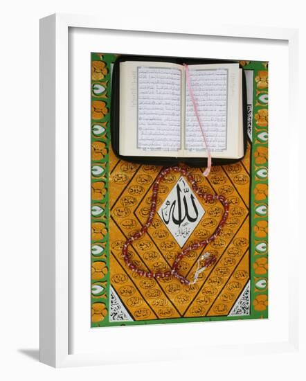 Koran, Rosary and Allah Calligraphy, Paris, France, Europe-Godong-Framed Photographic Print