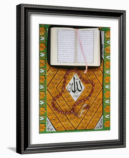 Koran, Rosary and Allah Calligraphy, Paris, France, Europe-Godong-Framed Photographic Print