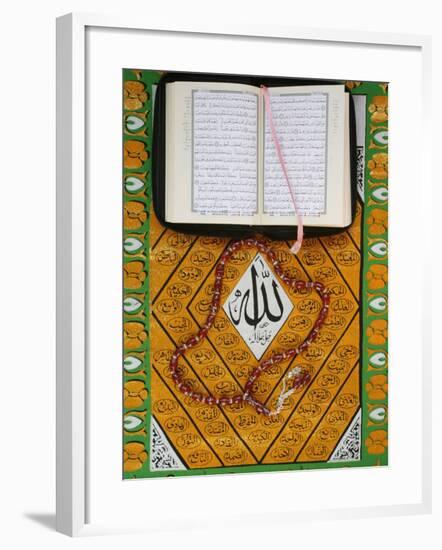 Koran, Rosary and Allah Calligraphy, Paris, France, Europe-Godong-Framed Photographic Print