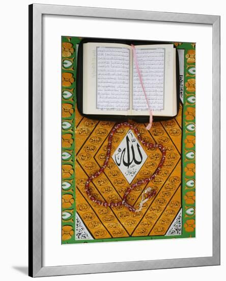 Koran, Rosary and Allah Calligraphy, Paris, France, Europe-Godong-Framed Photographic Print