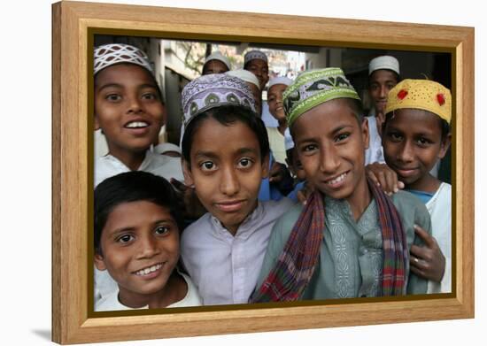 Koranic school students, Dhaka, Bangladesh-Godong-Framed Premier Image Canvas