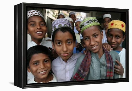 Koranic school students, Dhaka, Bangladesh-Godong-Framed Premier Image Canvas