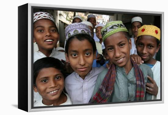 Koranic school students, Dhaka, Bangladesh-Godong-Framed Premier Image Canvas