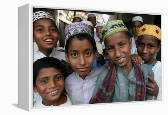 Koranic school students, Dhaka, Bangladesh-Godong-Framed Premier Image Canvas