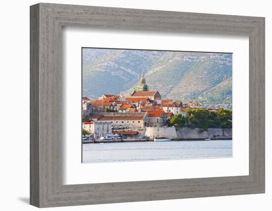 Korcula Town and St. Marks Cathedral, Korcula Island, Dalmatian Coast, Adriatic, Croatia, Europe-Matthew Williams-Ellis-Framed Photographic Print
