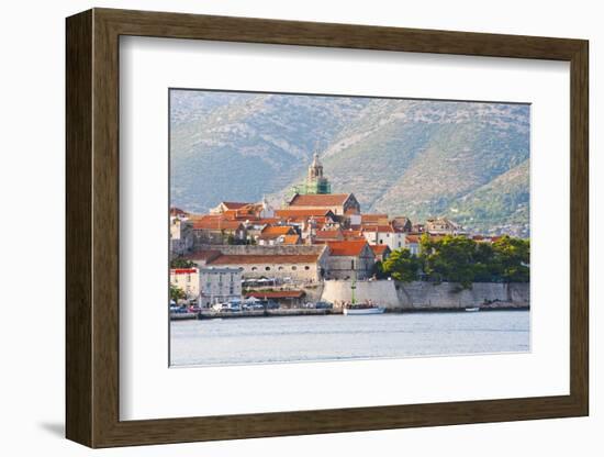 Korcula Town and St. Marks Cathedral, Korcula Island, Dalmatian Coast, Adriatic, Croatia, Europe-Matthew Williams-Ellis-Framed Photographic Print