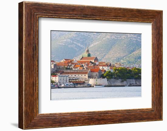 Korcula Town and St. Marks Cathedral, Korcula Island, Dalmatian Coast, Adriatic, Croatia, Europe-Matthew Williams-Ellis-Framed Photographic Print