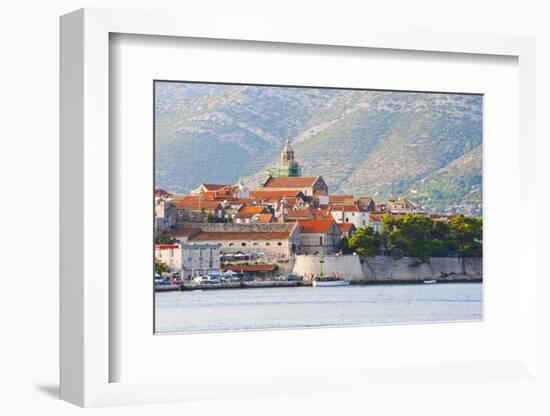 Korcula Town and St. Marks Cathedral, Korcula Island, Dalmatian Coast, Adriatic, Croatia, Europe-Matthew Williams-Ellis-Framed Photographic Print