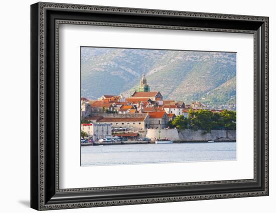 Korcula Town and St. Marks Cathedral, Korcula Island, Dalmatian Coast, Adriatic, Croatia, Europe-Matthew Williams-Ellis-Framed Photographic Print