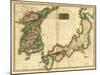 Korea and Japan - Panoramic Map-Lantern Press-Mounted Art Print