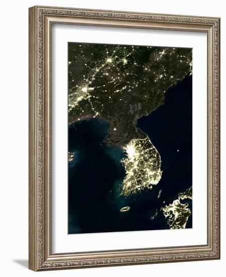 Korea At Night, Satellite Image-PLANETOBSERVER-Framed Photographic Print