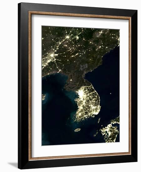 Korea At Night, Satellite Image-PLANETOBSERVER-Framed Photographic Print