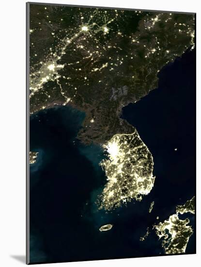 Korea At Night, Satellite Image-PLANETOBSERVER-Mounted Photographic Print
