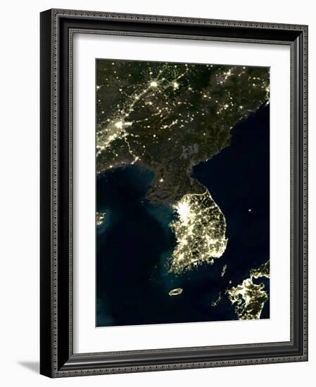 Korea At Night, Satellite Image-PLANETOBSERVER-Framed Photographic Print