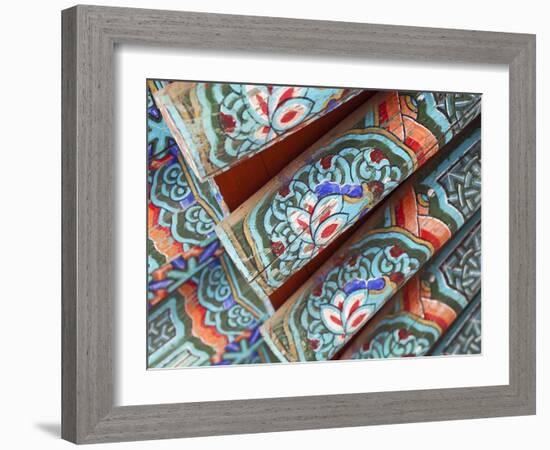 Korea, Gyeongsangbuk-Do, Gyeongju, Bulguksa Temple, Traditional Roof-Jane Sweeney-Framed Photographic Print