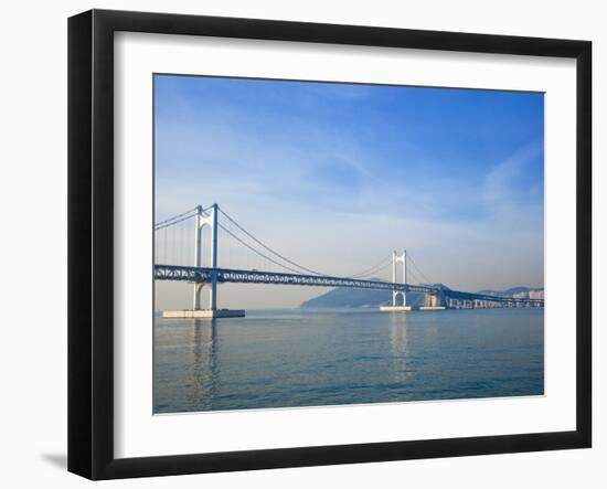 Korea, Gyeongsangnam-Do, BUSAn, Gwangan - Gwangalli Beach, Gwangan Bridge also Know as Diamond Brid-Jane Sweeney-Framed Photographic Print