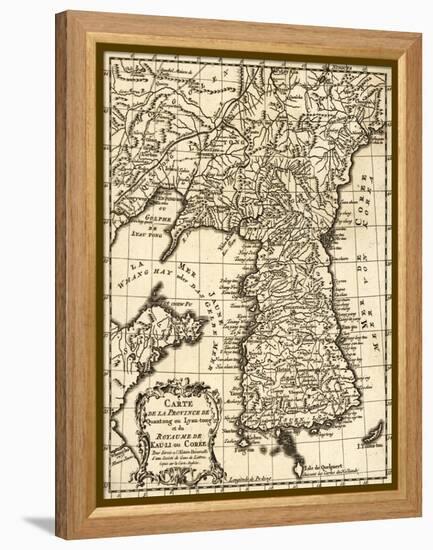 Korea - Panoramic Map-Lantern Press-Framed Stretched Canvas