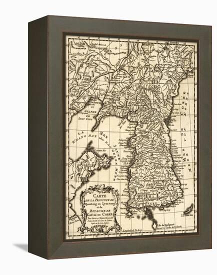 Korea - Panoramic Map-Lantern Press-Framed Stretched Canvas