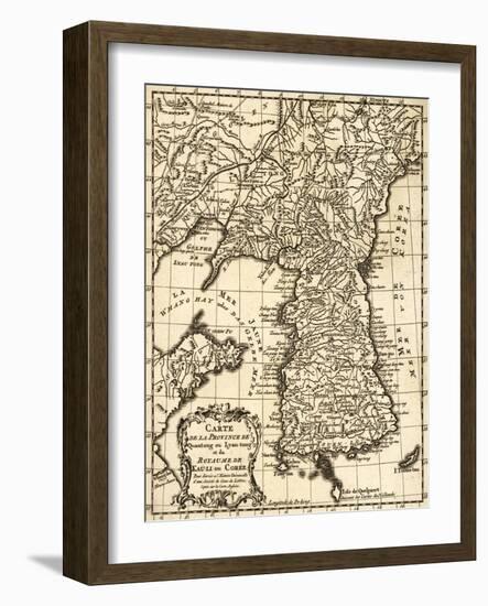 Korea - Panoramic Map-Lantern Press-Framed Art Print