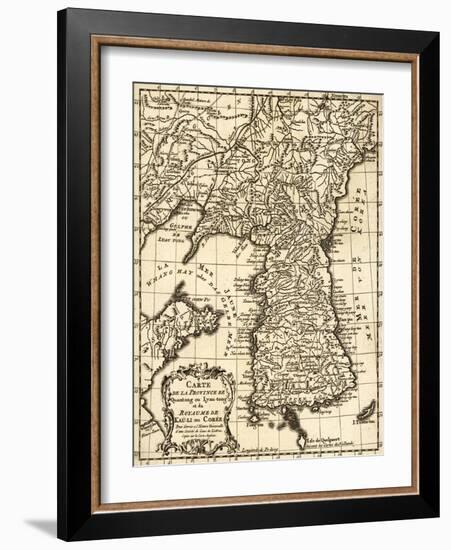 Korea - Panoramic Map-Lantern Press-Framed Art Print