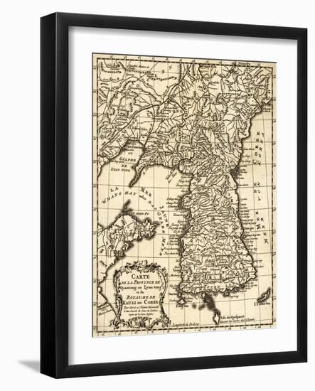 Korea - Panoramic Map-Lantern Press-Framed Art Print