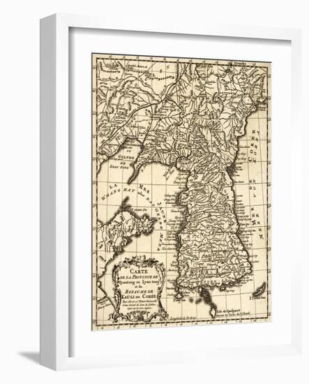 Korea - Panoramic Map-Lantern Press-Framed Art Print