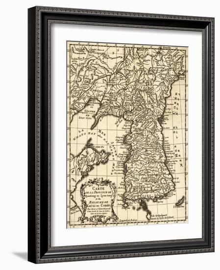 Korea - Panoramic Map-Lantern Press-Framed Art Print