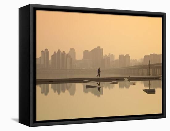 Korea, Seoul, Yeouido, View of City from Hangang Riverside Park at Dawn-Jane Sweeney-Framed Premier Image Canvas