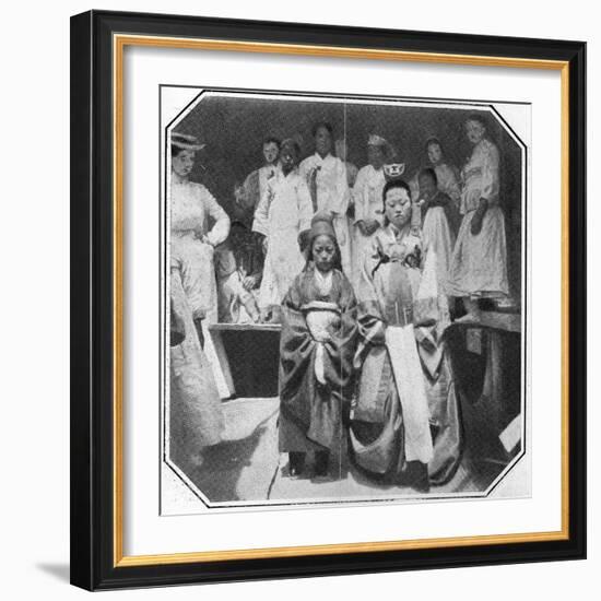 Korean Bride of About 11 Years with Her Bridegroom of About 9 Years, Late 19th Century-null-Framed Photographic Print