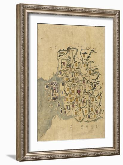 Korean Map-null-Framed Giclee Print