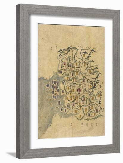 Korean Map-null-Framed Giclee Print