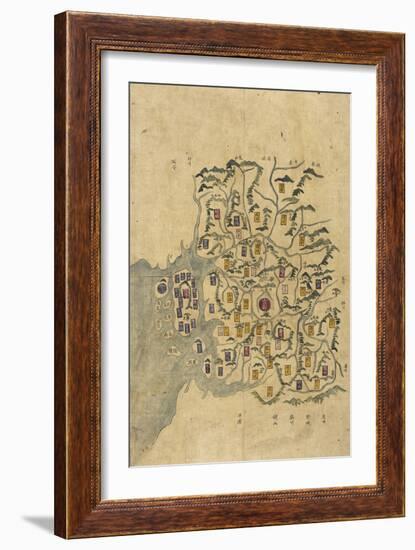 Korean Map-null-Framed Giclee Print