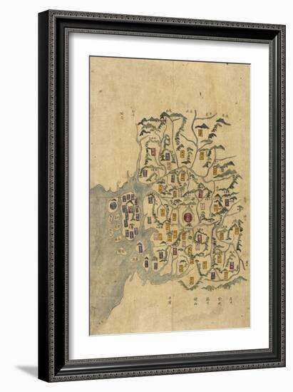 Korean Map-null-Framed Giclee Print