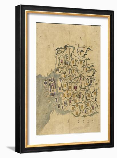 Korean Map-null-Framed Giclee Print