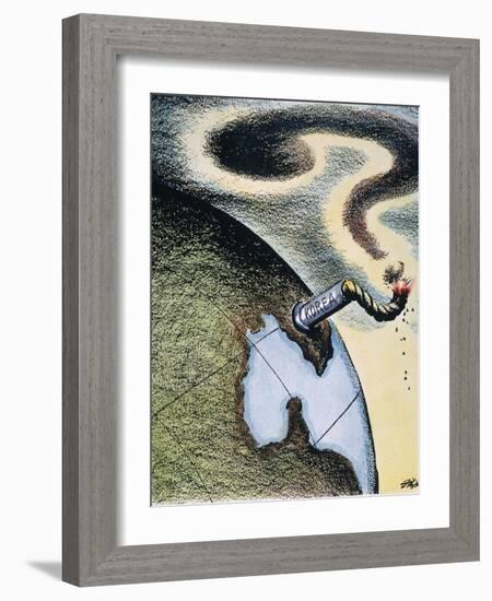 Korean War: Cartoon, 1950-Daniel R. Fitzpatrick-Framed Giclee Print