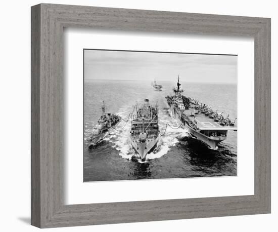 Korean War: Ship Refueling-null-Framed Photographic Print