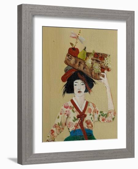 Korean Women with Basket of Fruit, 2016, Detail-Susan Adams-Framed Giclee Print