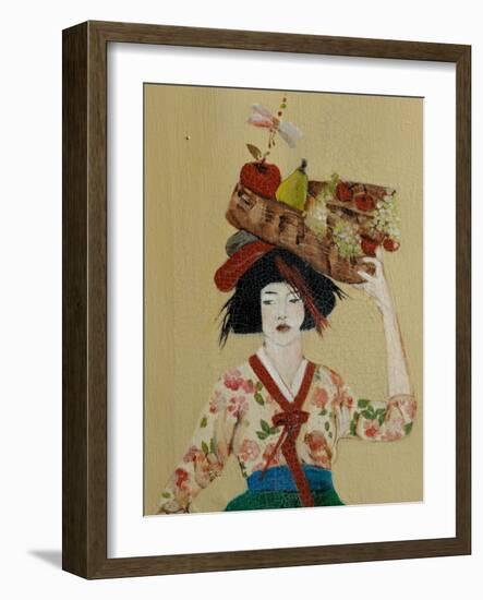 Korean Women with Basket of Fruit, 2016, Detail-Susan Adams-Framed Giclee Print