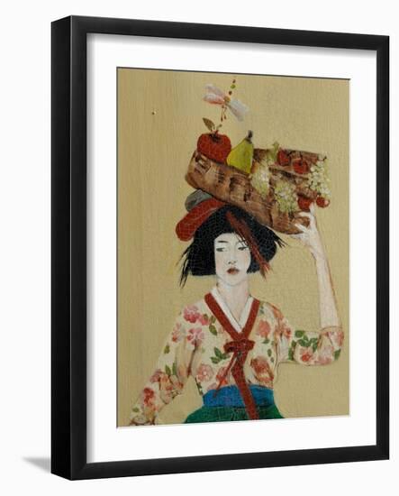 Korean Women with Basket of Fruit, 2016, Detail-Susan Adams-Framed Giclee Print