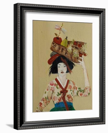 Korean Women with Basket of Fruit, 2016, Detail-Susan Adams-Framed Giclee Print