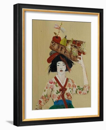 Korean Women with Basket of Fruit, 2016, Detail-Susan Adams-Framed Giclee Print