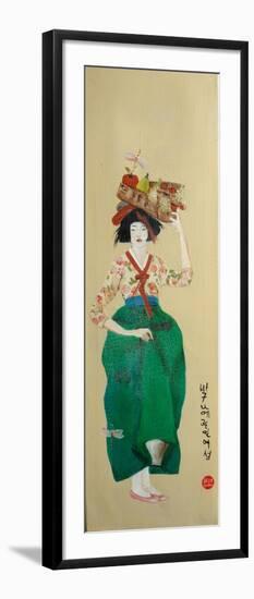 Korean Women with Basket of Fruit, 2016-Susan Adams-Framed Giclee Print