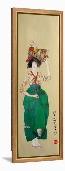 Korean Women with Basket of Fruit, 2016-Susan Adams-Framed Premier Image Canvas