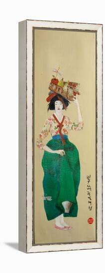 Korean Women with Basket of Fruit, 2016-Susan Adams-Framed Premier Image Canvas