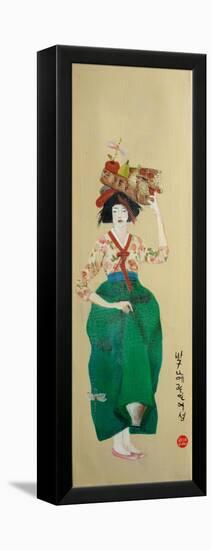 Korean Women with Basket of Fruit, 2016-Susan Adams-Framed Premier Image Canvas