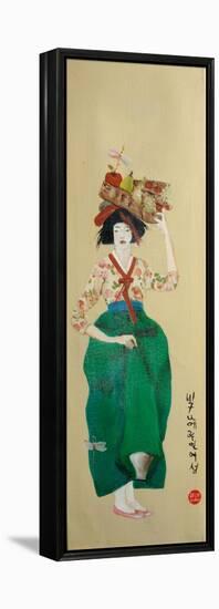 Korean Women with Basket of Fruit, 2016-Susan Adams-Framed Premier Image Canvas